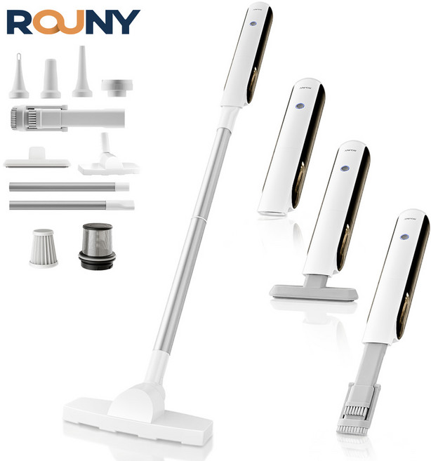 한국A/S ROUNY BLDC모터 다용도 핸디형 5 in 1 무선 진공청소기 먼지 흡입과 바람 부는 겸용 휴대용 청소기 강력 에어건, X3 Pro, 흰색