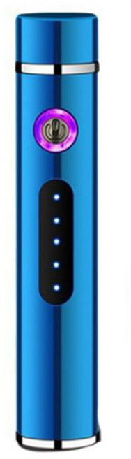 포커스 더블아크 플라즈마라이터(원형) USB라이터 충전라이터 가스라이터 전기라이터, 무지블루, 1개