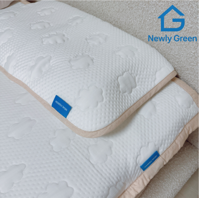 새로그린 아기 듀라론 쿨매트 여름 침대 냉감패드, 1개, 화이트