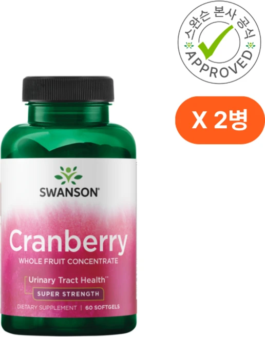 스완슨 천연 과일 농축물 크랜베리 60소프트젤 2개, 60정 - 쿠팡