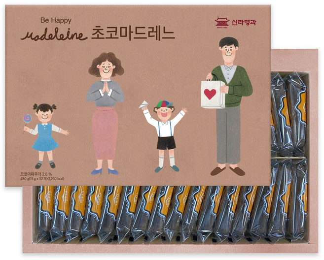 신라명과 초코마드레느 선물용 쇼핑백 증정/주문제작 택배발송당일 생산., 단품, 1개, 480g