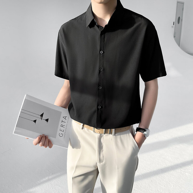 【冰絲透氣】男士襯衫 短袖襯衫 長袖襯衫 商務襯衫 休閒襯衫 韓版潮流 日系簡約 輕薄垂感 夏季通勤必備