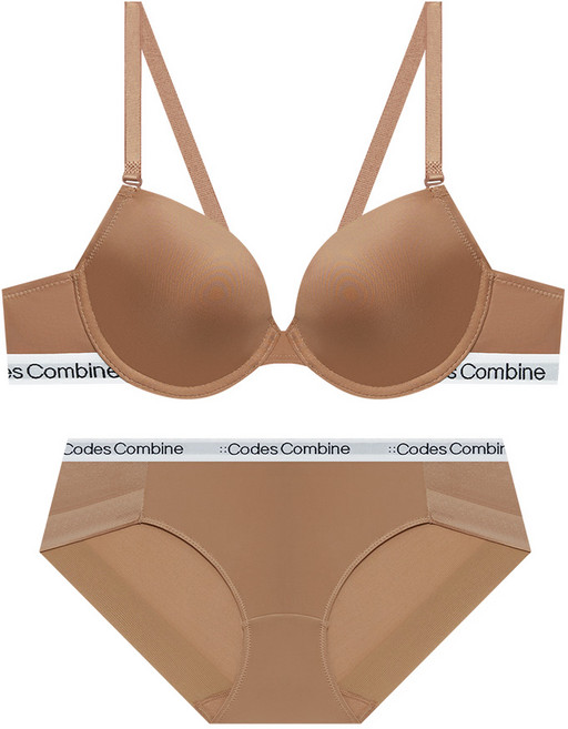 코데즈컴바인 이너웨어 씬로고밴드 베이직 브라팬티세트