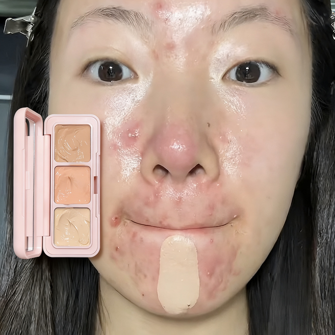 컨실러 1위 컨실러 팔레트 잡티커버 컨실러 컬러 커렉팅 한방에 다크서클 잡티 커버 팔레트 다크서클 컨실러, 삼색, 1개