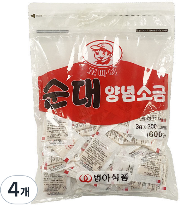 범아뽀빠이 순대 양념소금 200p, 4개, 600g