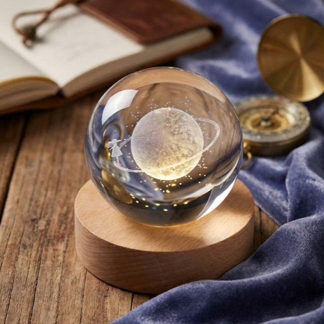 루비자 수정구슬 LED 침실 무드등 8cm, 드림 워커