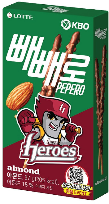 KBO X 아몬드 빼빼로 키움 히어로즈, 37g, 30개