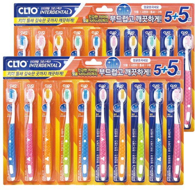 크리오 인터덴탈 크로스액션 항균초극세모 5+5입X2개(20입) 미세모