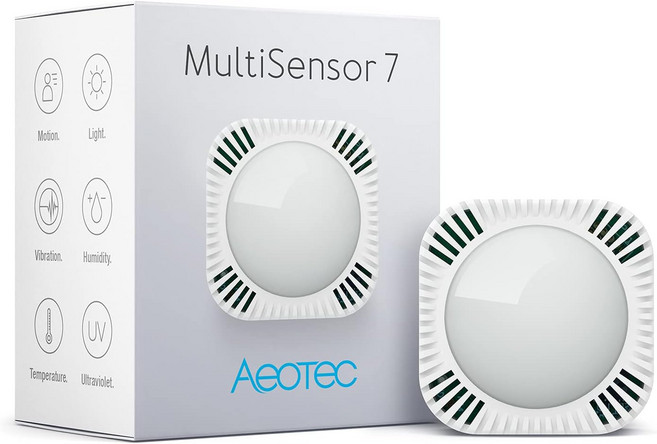 Aeotec 멀티센서 7 6-in-1 Zwave 센서에는 모니터 모션 온도 빛 습도 자외선 및 진동 Z-Wave Plus Gen7 S2 SmartStart 지원 Hub 스마트싱과