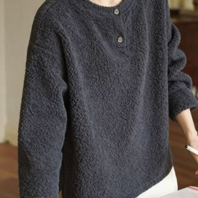 (26년 신상) 1+1 날씬해보이는 여성 레이어드 패치워크 헨리넥 긴팔 티셔츠 봄 가을 루즈핏 버튼 디자인 아름다운 패션 이너웨어 학생복 스윗 세련된 라운드넥 기본티 배색 이쁜 티