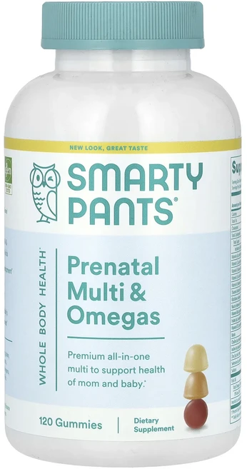 단백질 비타민 철분 마그내슘 칼슘 SmartyPants 임산부용 멀티 & 오메가 레몬 오렌지 딸기 바나나 구미젤리 120개 고루고루섭취해주세요, SmartyPants임산부용멀티오메가레몬오렌지딸기바나나 - 쿠팡