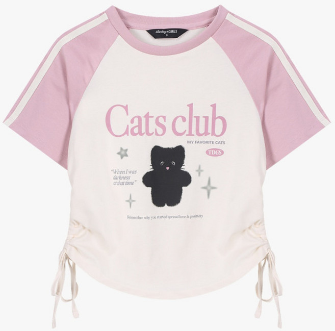 [행복한백화점][더데이걸]허리 셔링 레글런 반팔티 TGRA26302