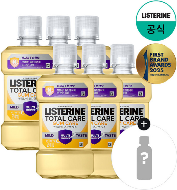 [리스테린]검케어 마일드 250ml x6+(증) 100ml랜덤1개(마일드), 1세트, 1.6L