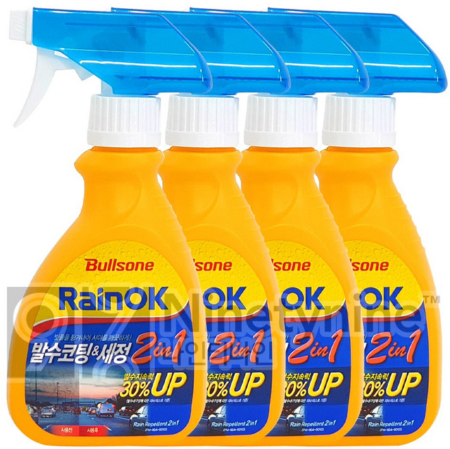 불스원 레인OK 2in1 유리발수코팅제, 4개, 300ml