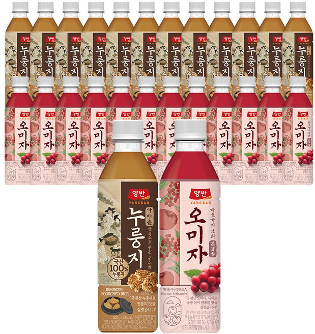동원 양반 누룽지차 500ml + 양반 오미자 500ml, 24개