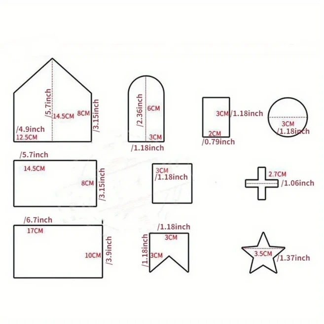 스테인레스 스틸 크리스마스 쿠키 커터 세트 몰드 진저브레드 호이스마 케이크 비스킷 베이킹 DIY 1, 01 1 Set House Mold