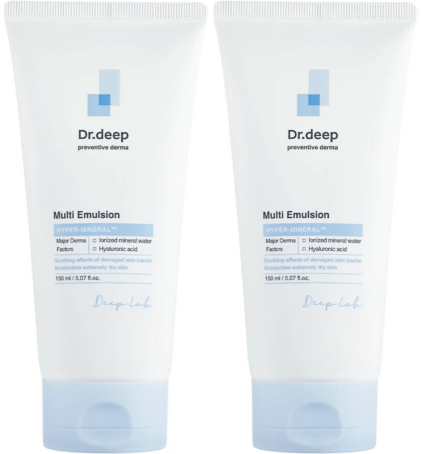 닥터딥 미네랄 모이스처 멀티에멀젼 플러스 오돌토돌 피부결개선 로션, 150ml, 2개 - 쿠팡