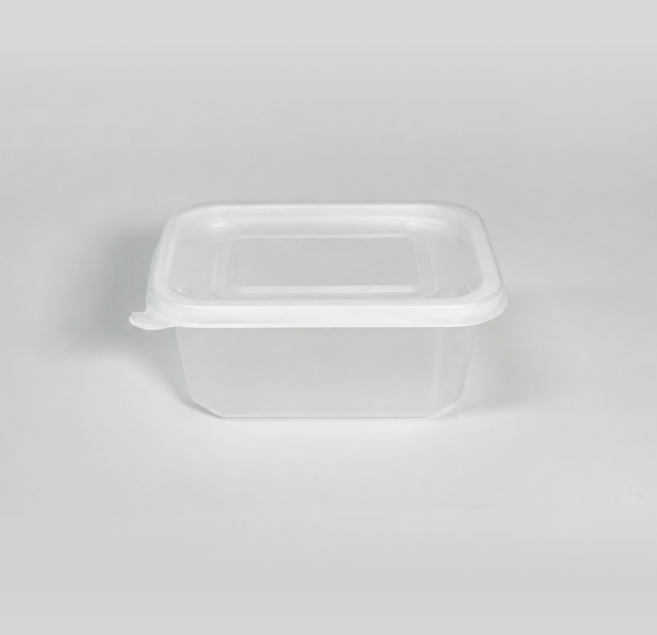 지담플라스틱 사각 미니죽용기 밀폐 죽포장 반죽용기 원색(대) 400ml 50개세트, 50세트, 용기50뚜껑50