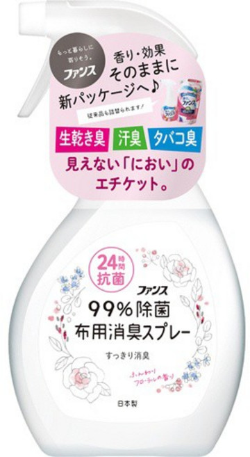 第一石鹼 FUNS 布製品消臭噴霧, 1個, 粉色花香