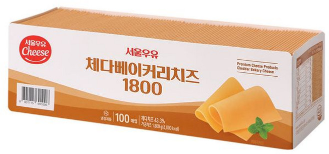 e치즈몰 서울우유 체다슬라이스 베이커리 치즈 1800g 100매, 1.8kg, 1개