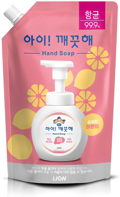아이깨끗해 항균 폼 핸드솝 리필 레몬향, 600ml, 1개
