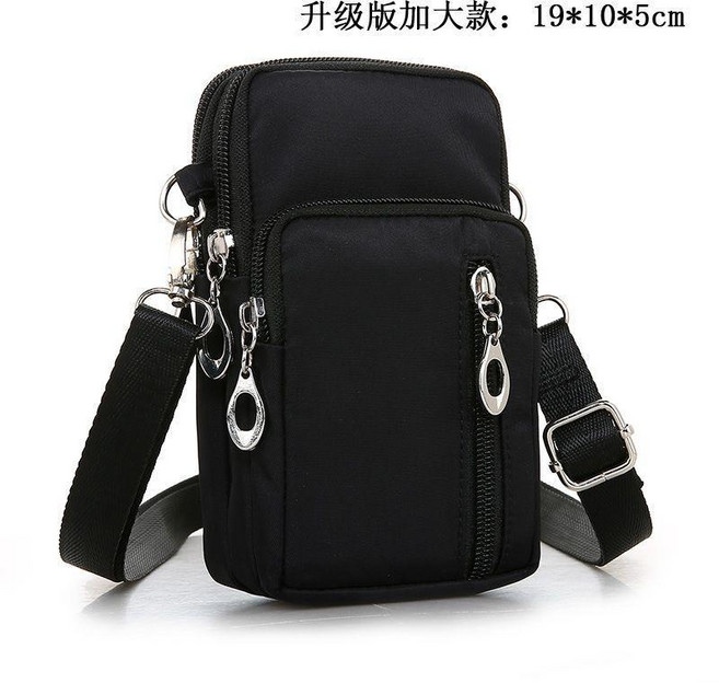 手機包女斜挎包掛脖手機袋手腕零錢包豎款小包, J012新加大版黑色