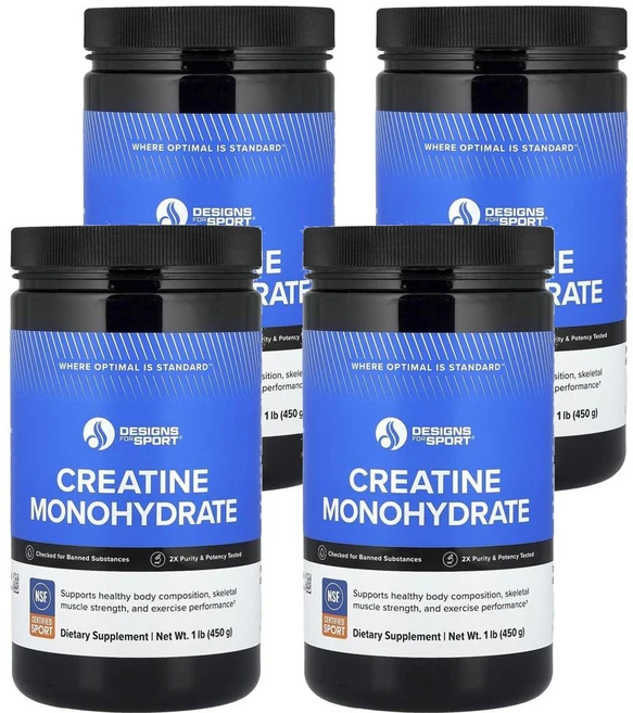 디자인스 포 헬스 디자인스 포 스포츠 크레아틴 모노하이드레이트 450 g Designs For Health Designs for Sport® Creatine Monohydrate, 4개, 450g - 쿠팡