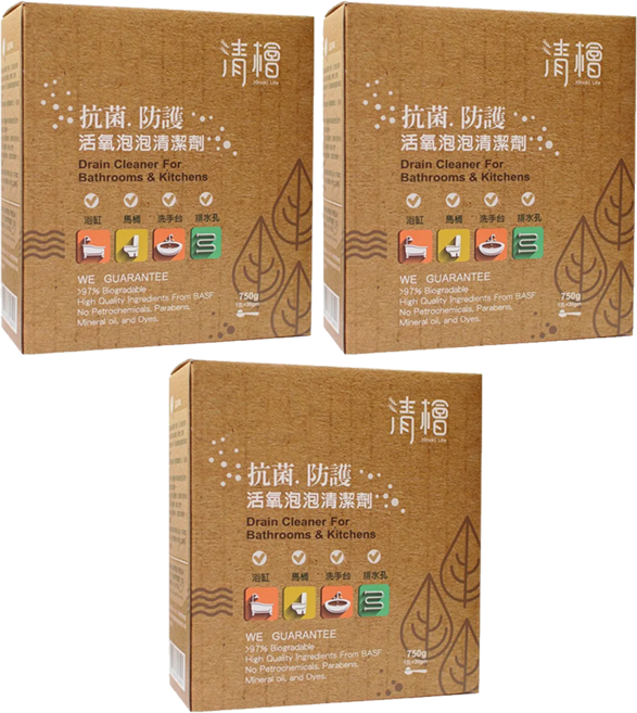 Hinoki Life 清檜 抗菌驅離活氧泡泡清潔劑 3盒批發 驅離下水道小強 驅離不速之客 水管清潔 水管疏通劑 強效疏通 通水管 清檜批發價, 750g, 3個