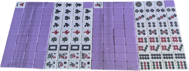 錦楓 正磁電動麻將牌, 丁香紫, 1組