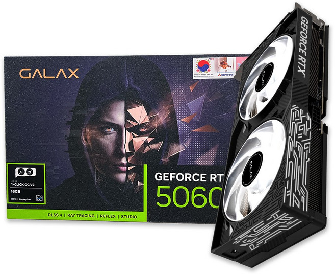 갤럭시 GALAX 지포스 RTX5060 Ti BLACK OC V2 D7 16GB, RTX 5060Ti 16GB