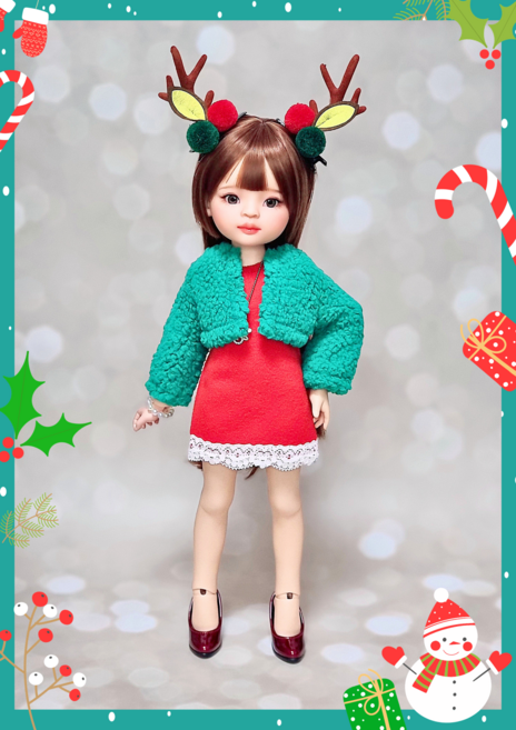 #파올라레이나 32cm ( 초록 양털 볼레로(숏) ) #USD 26cm #도리스돌 30cm 옷[마구샵]#구체관절인형#bjd#인형옷#다락아이#관절바디#완제품, USD 26cm, 1개