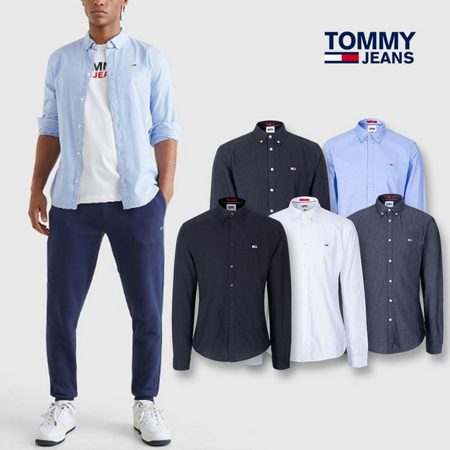 타미힐피거 TOMMY HILFIGER 타미 코튼슬림 스몰 로고 남방 셔츠 696367