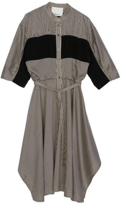 3.1필립림 스트라이프 패턴 벨트 드레스