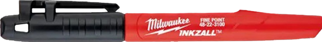台北益昌 米沃奇 美沃奇 Milwaukee 48-22-3100 工程筆 黑色工程筆 無毒墨水 工程奇異筆 可掛繩, 1個, 含稅,藍48-22-3180
