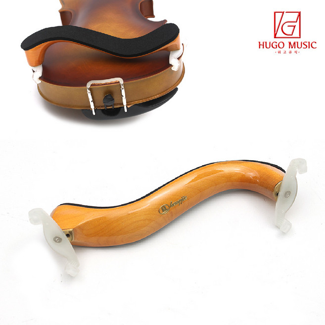 위고뮤직 바이올린 우드 어깨받침대 F34-A 전사이즈 스펀지 원목 숄더 패드, 4/4.3/4 전용, 1개