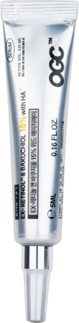 OGC Ex-레티놀 앤 바쿠치올 15% 위드 히알루론산 모공 세럼 (고순도 레티놀 1%), 1개, 5ml