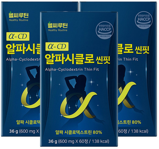 헬씨루틴 알파cd 알파시클로덱스트린 HACCP 알파시디 식약청인증, 6개, 60정