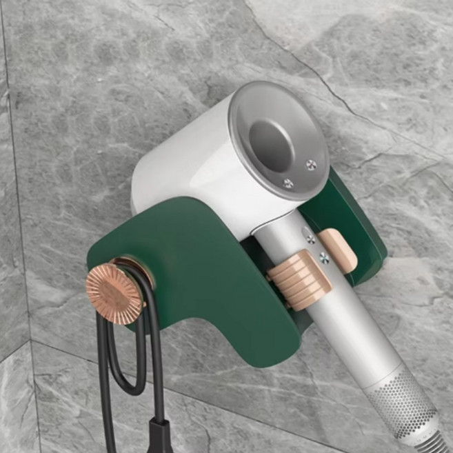 헤어 드라이어 거치대 홀더 무타공, 라이트그린