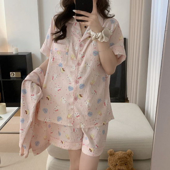 [로데] 사랑스러운 연핑크 키티 기능성 잠옷 상하의 홈웨어