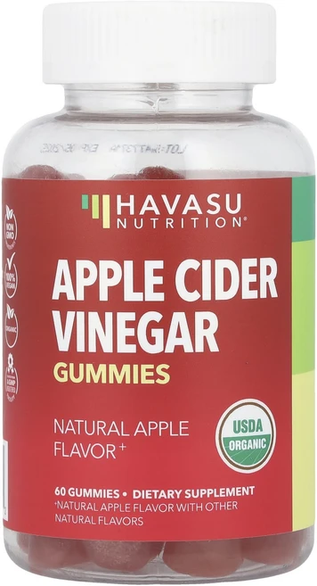 하바수뉴트리션 애플 사이다 식초 구미젤리 초모 함유 사과 맛 구미젤리 60개, 6병 - 쿠팡