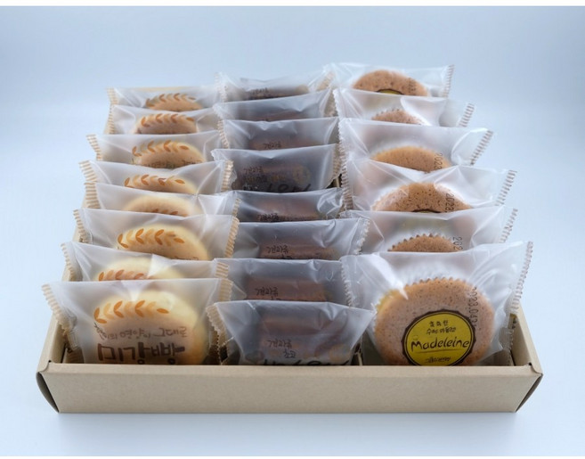 [생산당일발송]김종하과자공방_대2(미강빵8개+브라우니8개+우유마들렌6개)-(무방부제/수제건강간식/개별포장/간식용/결혼답례품/사무실간식/어린이간식/후식/디저트/빵/빵선물세트), 3종세트(대2), 1세트