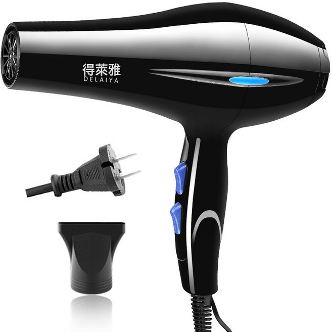 家用吹風機髮廊大功率藍光電吹風冷熱風學生宿舍電吹風筒禮品, 美規110V, 熱銷【8020黑色送風嘴】