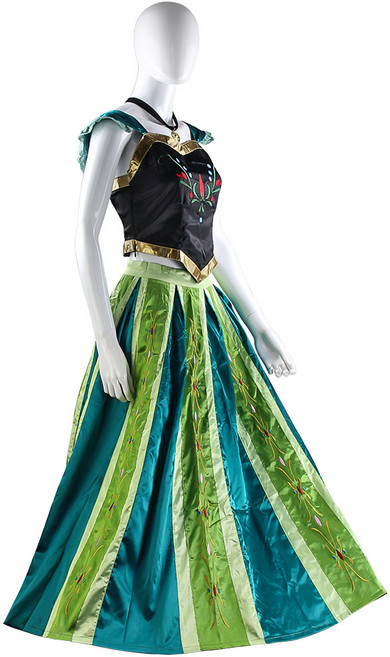 성인 공주 드레스 안나 코스프레 드레스 성능 드레스 생일 파티 의상 할로윈 카니발 드레스