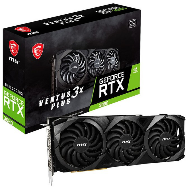 MSI RTX 3080 Ventus 3X Plus 10G OC LHR 그래픽 카드 블랙, MSI RTX 3080 Ventus 3X Plus 10, 상세페이지 참조