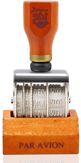 조절 가능한 롤러 날짜 스탬프 2025-2035 - 레트로 소형 날짜 스탬퍼 나무 손잡이 및 베이스가 있는 고무 스탬프 플래너 저널 카드 및 DIY 공예용 날짜 스탬퍼, 조절 가능한 롤러 날짜 스탬프 2025-2035 - 레