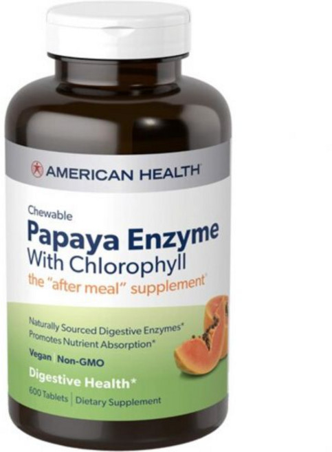 American Health 아메리칸헬스 파파야 엔자임 클로로필 츄어블 600 태블릿 영양제 건강보조식품