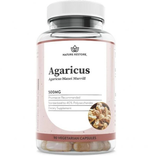 Nature Restore Agaricus Blazei Murill Extract Mushroom Supplement 90 Capsules 40% polysaccharide, 1개 - 쿠팡