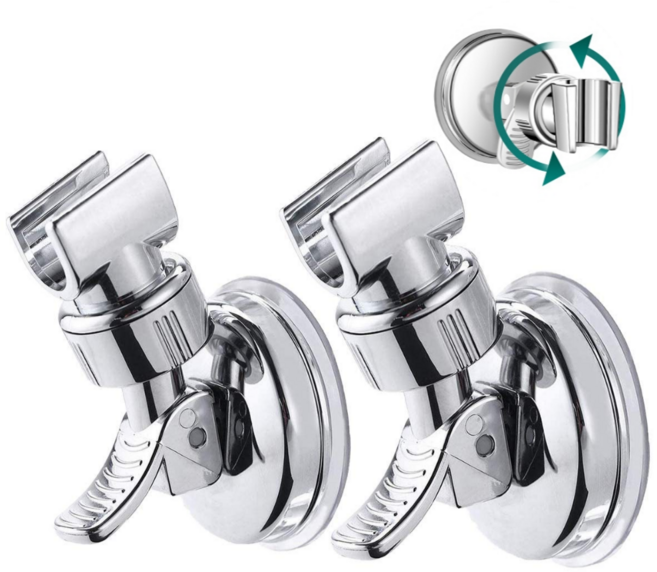 1+1 360도 샤워기 홀더 각도조절 거치대 흡착식 고정 걸이 (2p), 2개