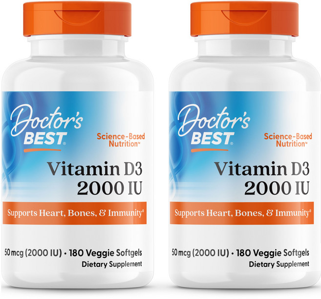 닥터스베스트 비타민 D3 2000IU 베지 소프트젤, 180정, 2개