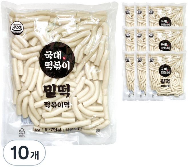 국대떡볶이 떡볶이떡 밀떡 실온보관, 10개, 1kg